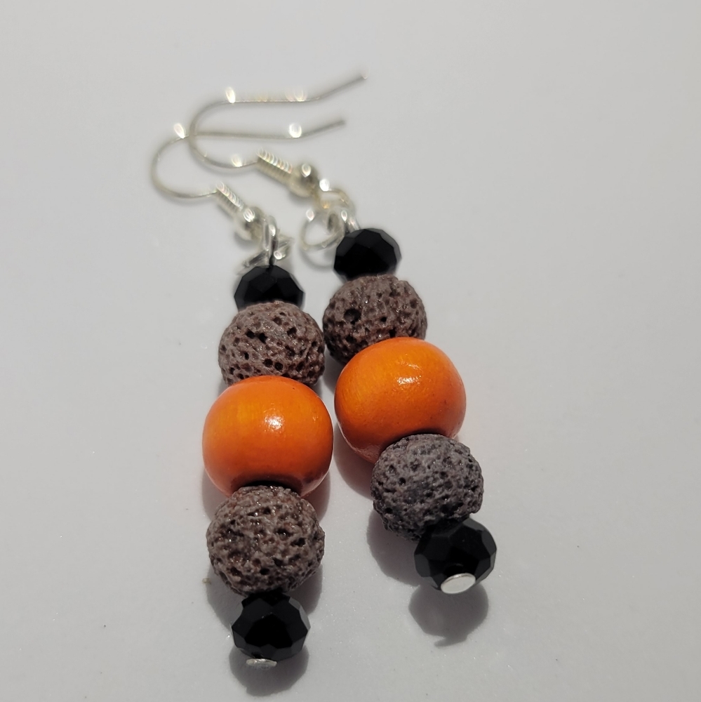 Black, Brown,Orange Earrings